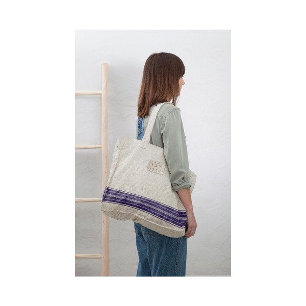 Platnena ​torba Really Nice Things Blue Stripes, širina 42 cm-image-1