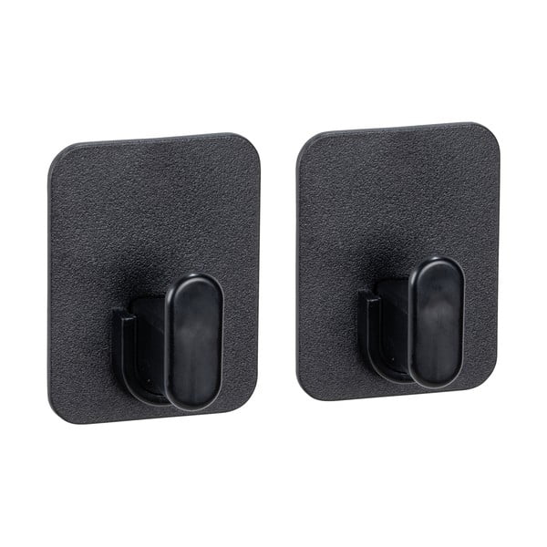 Crne plastične kuke u setu 2 kom s postavljanjem bez bušenja Parma – Allstar