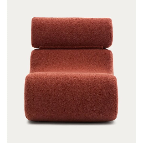Fotelja od bouclé tkanine boja terakote Club – Kave Home-image-2