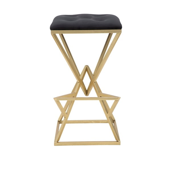 Crna/u zlatnoj boji baršunasta barska stolica 75 cm Piramid – Mauro Ferretti