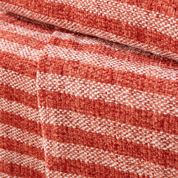 Crvena/narančasta deka od samta 130x170 cm Stripe Chenille – Catherine Lansfield-image-2