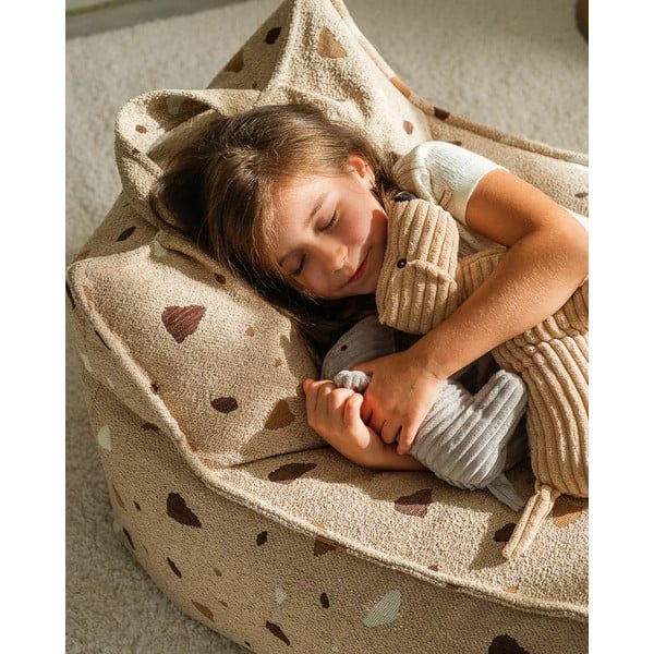 Svjetlo smeđa vreća za bebe od bouclé tkanine/od šenila Terrazzo Chair – Wigiwama-image-4