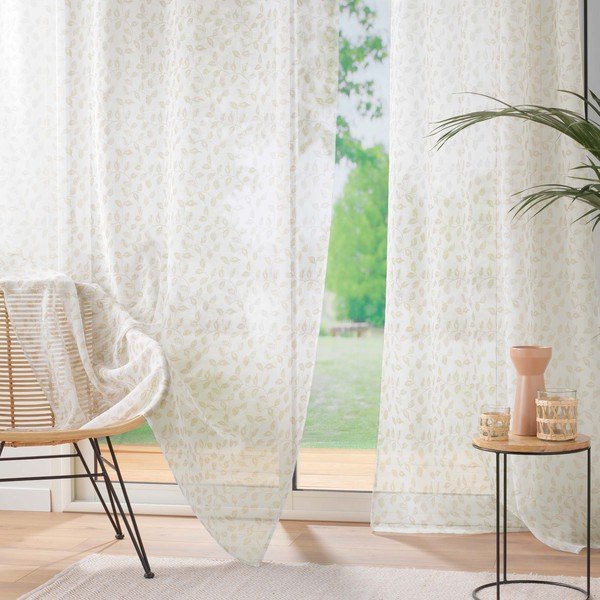 Bež prozirna zavjesa 137x280 cm Farandole – douceur d'intérieur-image-3