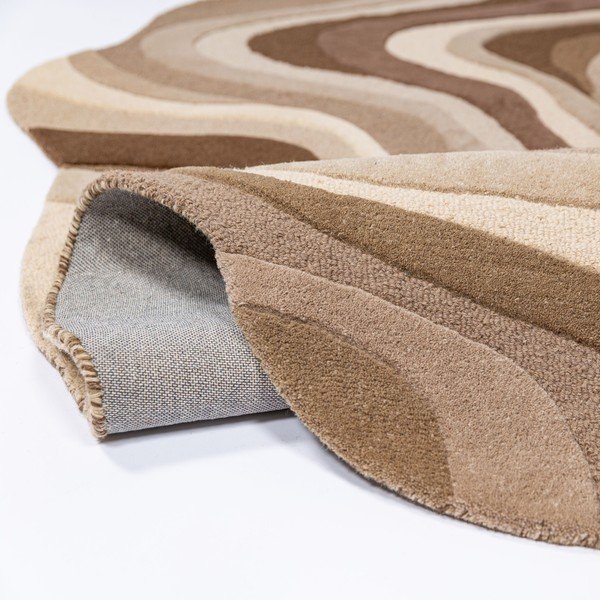 Smeđi/bež ručno rađen vunen tepih 160x230 cm Envy Wool – Flair Rugs-image-3