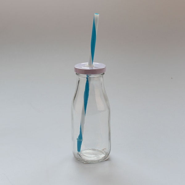 Čaša s bijelim poklopcem i plavom Dakls slamčicom, 250 ml