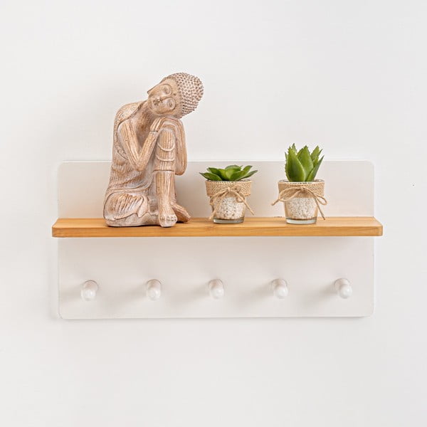 Bijela zidna vješalica s policom – Casa Selección-image-1