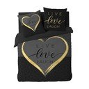 Crna 3-dijelna pamučna posteljina za bračni krevet/za produženi krevet 240x220 cm Crazy Love – douceur d'intérieur