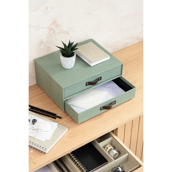 Zeleni kartonski uredski organizator za ladicu Birger Canvas Paper Laminate – Bigso-image-1