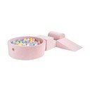 Ružičasti baršunasti set mekanih igrački od pjene 4 kom visina 30 cm 225x90 cm Montessori – Meowbaby