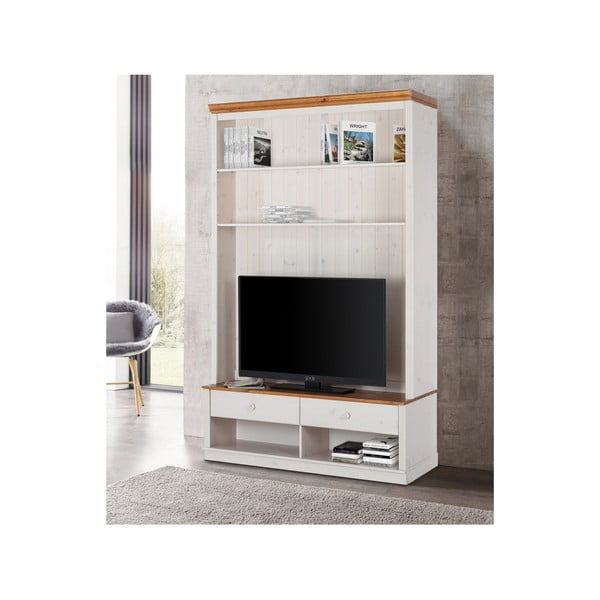 Bijeli TV set od masivnog bora 140x223 cm Anita – Støraa-image-2