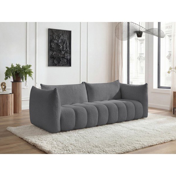 Siva sofa od bouclé tkanine 286 cm Azra – Bobochic Paris-image-1