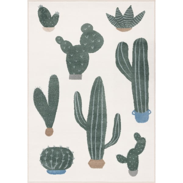 Zeleni/boje slonovače dječji tepih 80x150 cm Cacto Malachite – FD