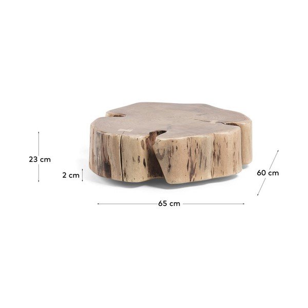 Okrugli stolić za kavu od masivnog bagrema u prirodnoj boji 60x65 cm Essi – Kave Home-image-3