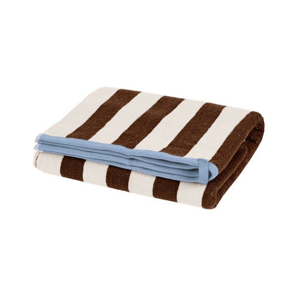Smeđi/krem pamučan ručnik od frotira 70x140 cm Gobo – noo.ma
