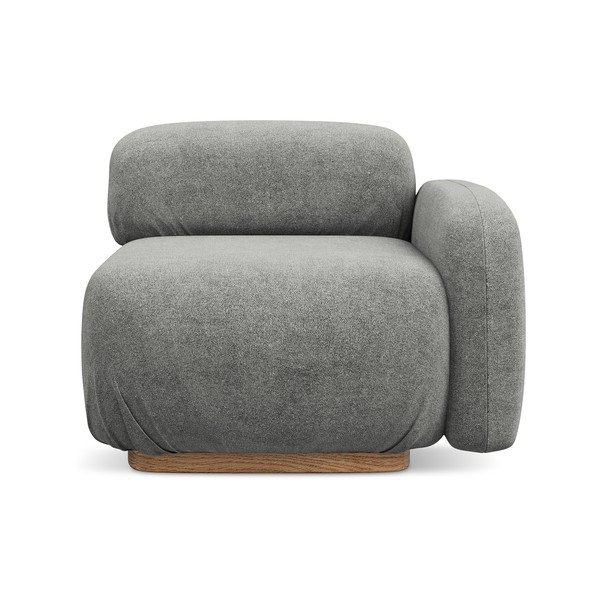 Siva modularna sjedeća garnitura od bouclé tkanine (s desnim kutom) Ailani – Makamii