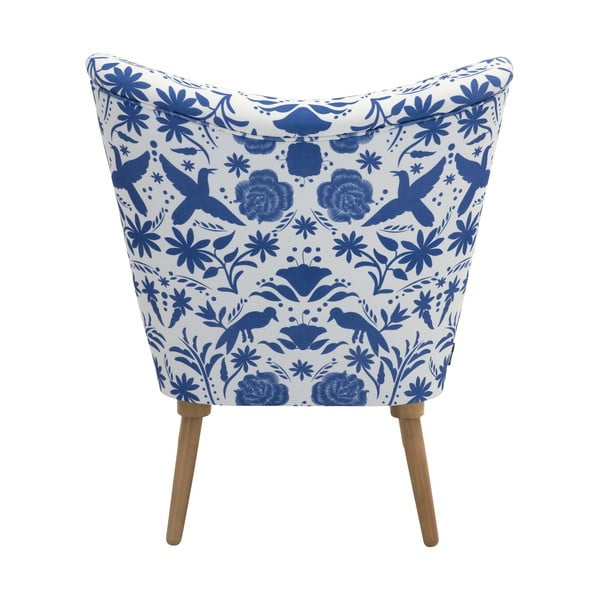 Plavo-bijela cvjetna fotelja Max Winzer Jack-image-3