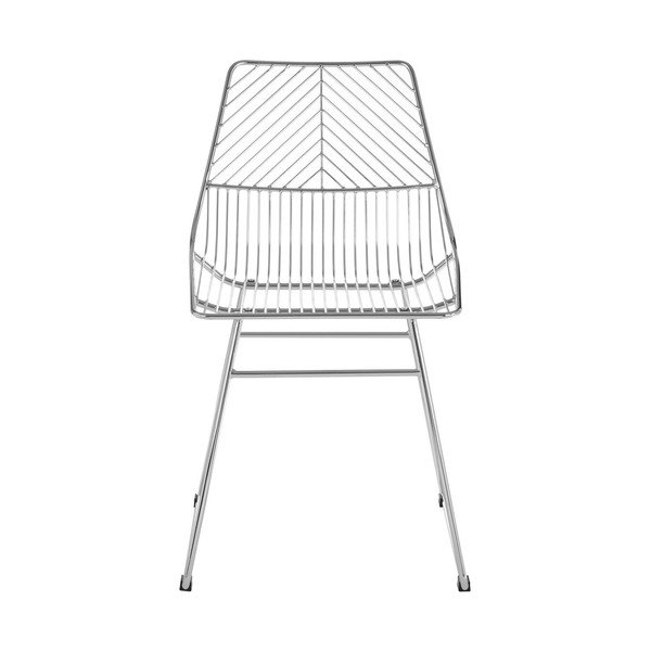 Metalna blagovaonska stolica u srebrnoj boji District – Premier Housewares-image-2