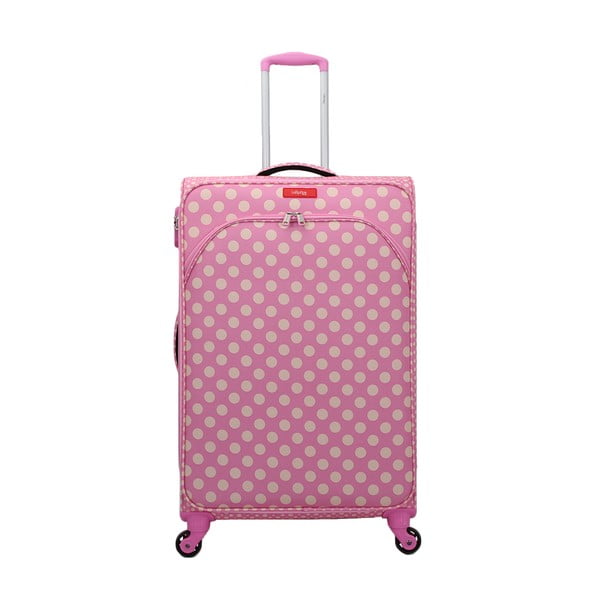 Ružičasti kofer na četiri kotača Lollipops Jenny, visina 77 cm