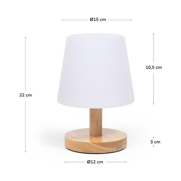 LED prigušiva stolna svjetiljka u prirodnoj boji (visina 22 cm) Ambar - Kave Home-image-3