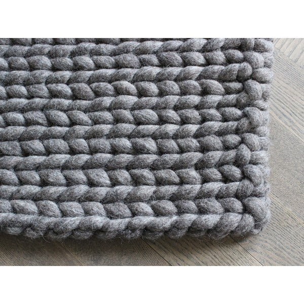 Smeđi tepih od vunenih pompona Wooldot Ball Rugs, 170 x 240 cm-image-1