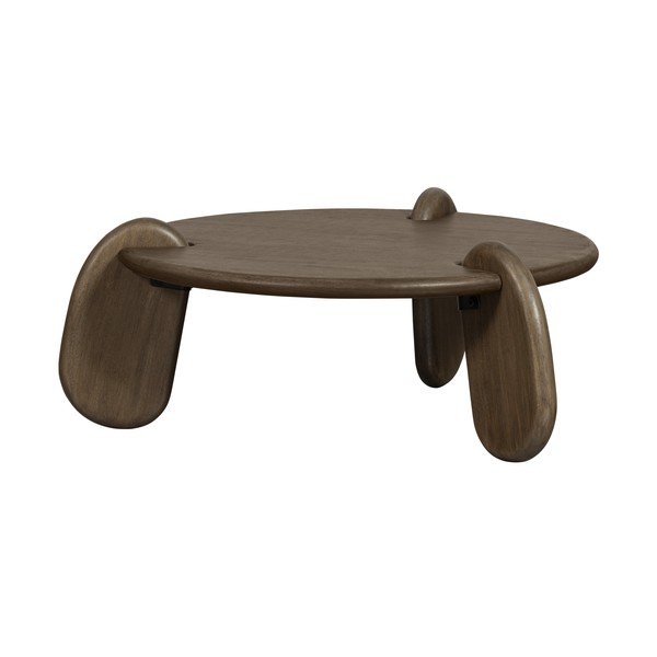 Smeđi okrugao stolić za kavu s pločom stola u dekoru oraha ø 100 cm Imbue – BePureHome-image-1