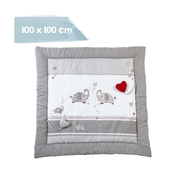 Bijela/siva dječja podloga za igru 100x100 cm Jumbo twins – Roba-image-1