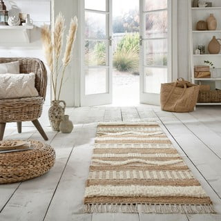 Bež staza od jute Flair Rugs Medina, 60 x 230 cm