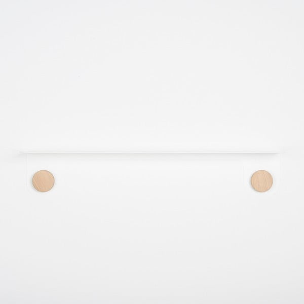 Bijela zidna polica od čelika s detaljima od hrastovog drva s 2 kukice Gazzda Hook, duljina 70 cm-image-2