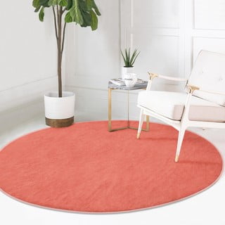 Svijetlo crveni periv/pogodan za robotski usisavač okrugli tepih ø 100 cm Comfort – Mila Home