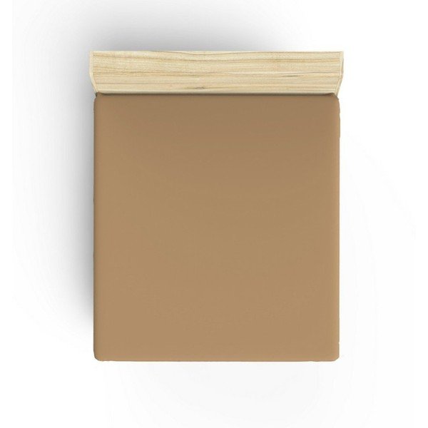 Smeđa pamučna plahta s gumom 140x200 cm – Mijolnir