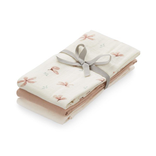 Pelene u setu 3 kom od organskog pamuka 70x70 cm Windflower Creme, Dusty Rose, Powder – Cam Cam Copenhagen