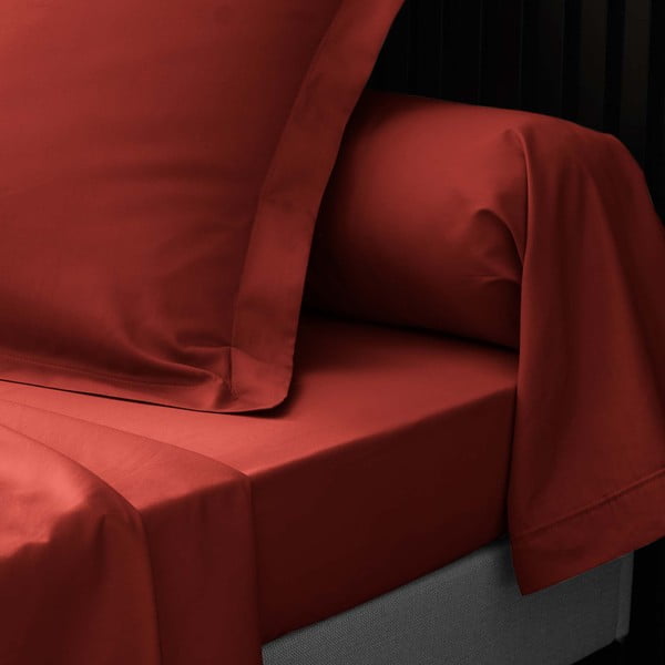 Ciglasta plahta s gumom od pamučnog perkala 180x200 cm Percaline – douceur d'intérieur-image-2