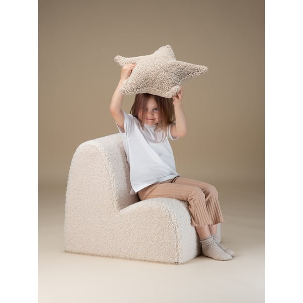 Krem dječja fotelja od bouclé tkanine Cloud – Wigiwama-image-3