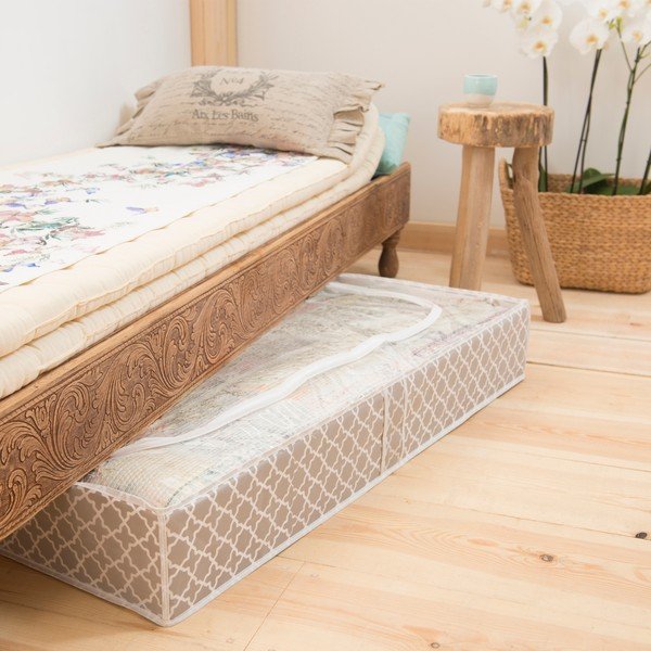 Bež kutija za odlaganje ispod kreveta Compactor, dužina 107 cm-image-1