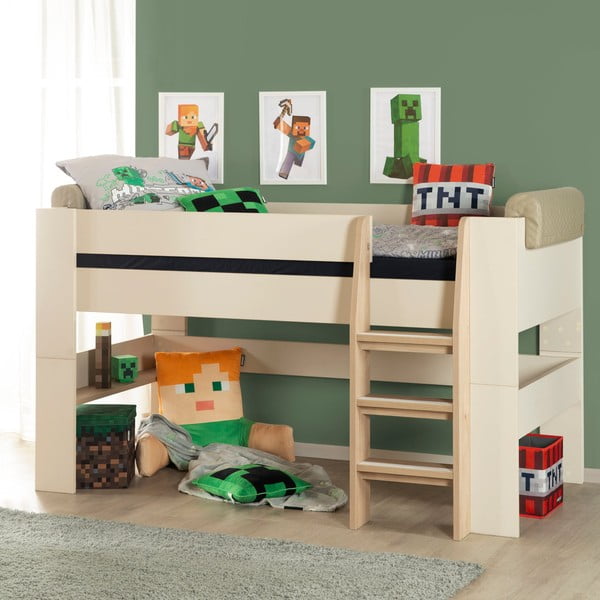 Bež podignuti dječji krevet bez podnice 90x200 cm Loft – Roba-image-3