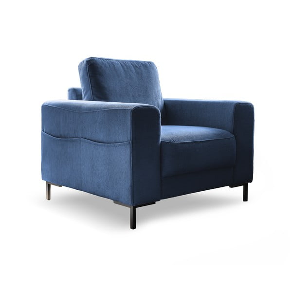 Tamno plava fotelja od samta Lofty Lilly – Miuform