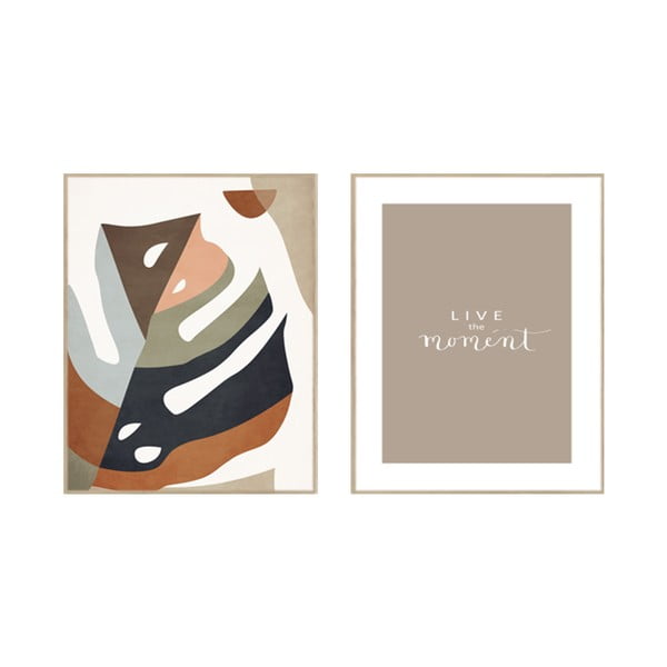 Slike u setu 2 kom 30x40 cm Live the Moment – knor