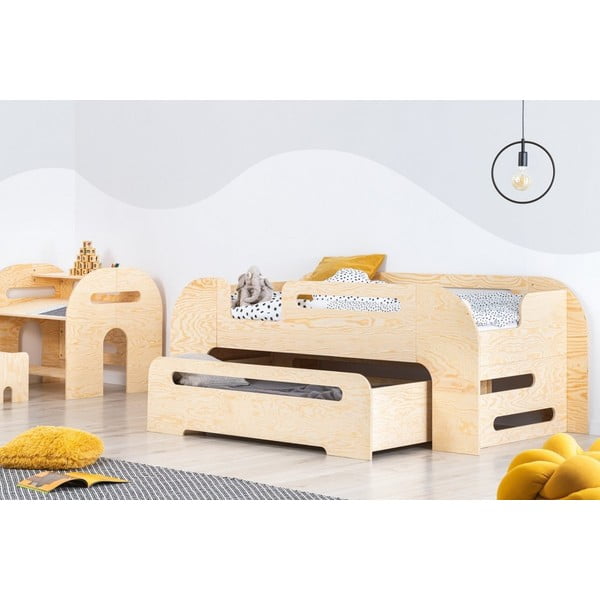 Dječji krevet s dodatnim ležajem 80x200 cm u prirodnoj boji AIKO – Adeko-image-2