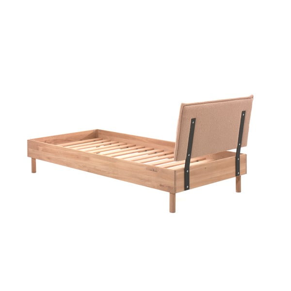 Krevet od punog hrasta s podnicom 90x200 cm u prirodnoj boji Forrest – Vipack-image-2
