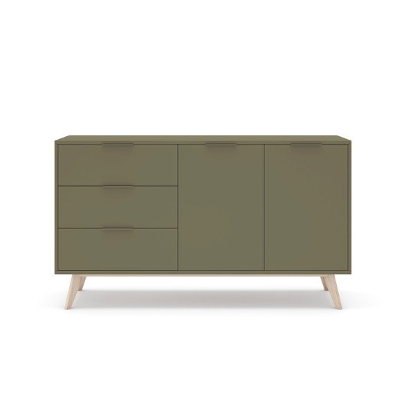 Zelena komoda u mat dekoru 140x81x40 cm Campus – Marckeric-image-2