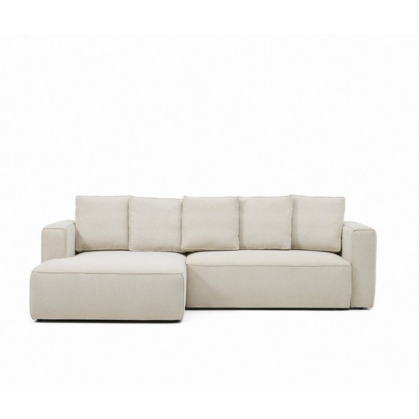 Bež sklopiva kutna garnitura od šenila (s lijevim kutom/s ležaljkom) Marela – Kave Home