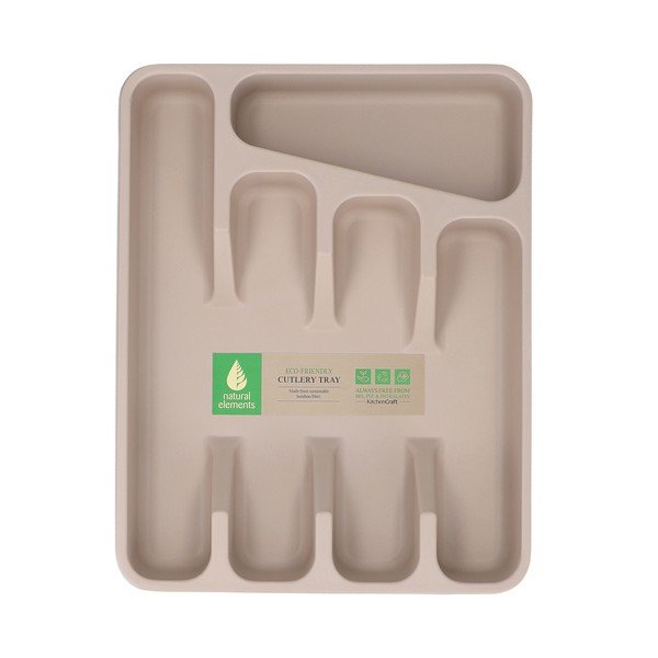 Bež organizator za pribor od bambusa Kitchen Craft Natural Elements-image-3