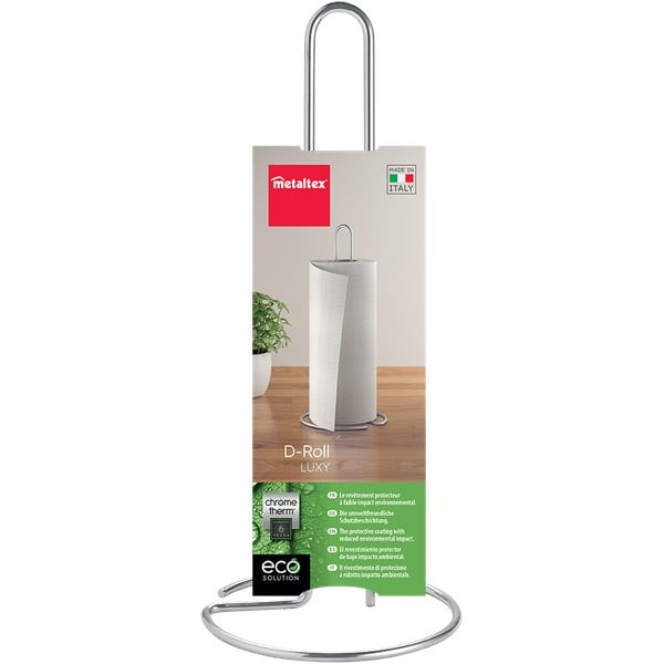 Željezan stalak za papirnate ručnike u sjajno srebrnoj boji ø 14 cm Luxy – Metaltex-image-2