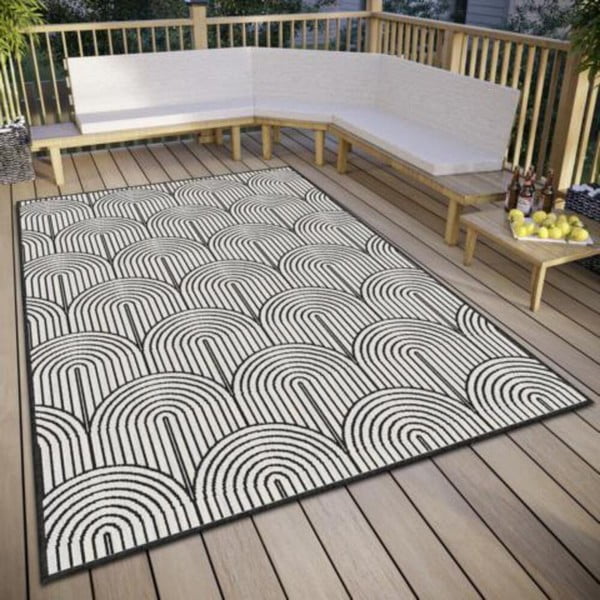 Crno-bijeli vanjski tepih 120x170 cm Pangli Black – Hanse Home-image-2