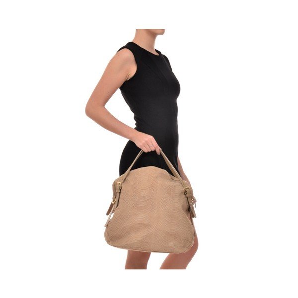 Bež kožna torbica Ferrla Hobo bež boje-image-2