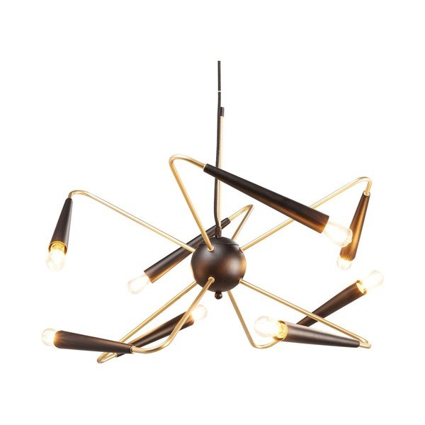 Crna stropna svjetiljka s detaljima u zlatnoj boji Kare Design Harlekin-image-2