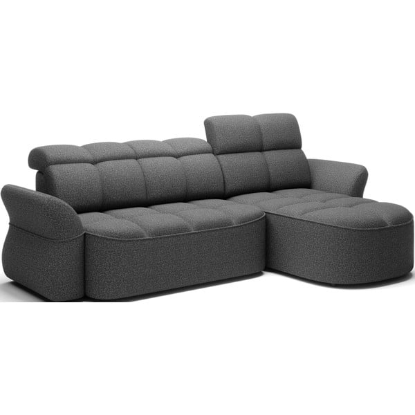 Tamno siva baršunasti sklopiva/s prostorom za odlaganje kutna garnitura (s desnim kutom/s ležaljkom) Beneth – ELTAP-image-2