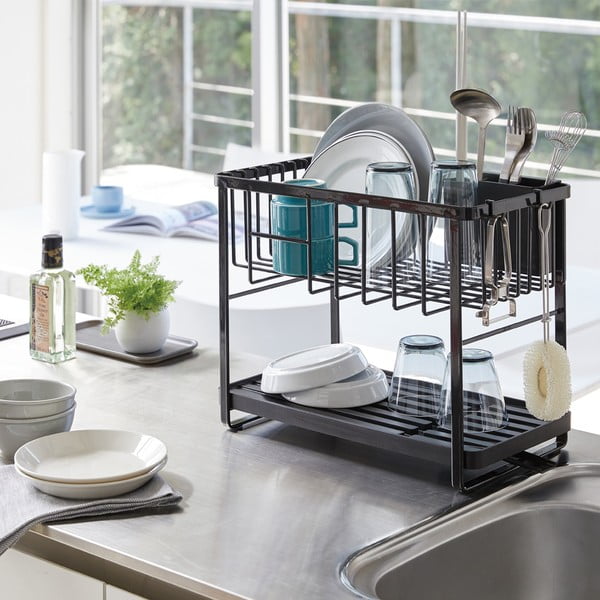 Dvoetažan metalni ocjeđivač za posuđe Tower – YAMAZAKI-image-1
