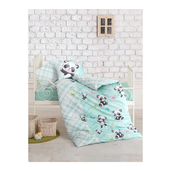 Dječja posteljina s plahtom Panda, 100 x 150 cm