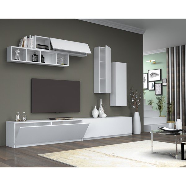 Bijeli TV stol 140x40 cm Dona - Gauge Concept-image-1